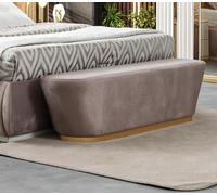 Banc de chambre à coucher Textile moderne Gris Meuble Aménagement Banc moderne