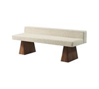 Banc de Chambre Banc rembourré en Bois Blanc avec Dossier adapté à la Maison(Moyen)