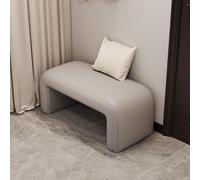 Banc de chambre moderne de 119,4 cm, pouf en cuir élégant, siège d'entrée fonctionnel, rangement chic du pied de lit, banc de présentation polyvalent et tendance