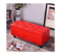 Banc de Chambre Tabouret à Langer Multifonctionnel Long for Porte d'entrée, canapé de Maison, rectangulaire, Couleur Unie, Tabouret for(Light Red,120cm)