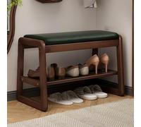 Banc de chaussure Entrée, banc de chaussures avec siège rembourré, Ottoman rembourré pour la chambre à coucher du lit, banc de changement de chaussure en bois pour le salon, entrée, chambre (vert, 55
