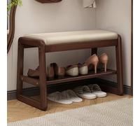 Banc de chaussure Entrée, banc de chaussures avec siège rembourré, Ottoman rembourré pour la chambre à coucher du lit, banc de changement de chaussure en bois pour le salon, entrée, chambre (gris,