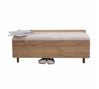 Banc de Chaussures à la Maison avec Compartiment de Rangement à Revers, Structure en Bois Massif et siège en Laine d'agneau Blanc - idéal pour l'entrée, Le Couloir, la Chambre Organisateur