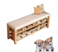 Banc de Chaussures de Chaussure Entrée Rangement en Bois Massif Coussin Small Entry Banc Sleat Organisateur d'armoire à Chaussures de Couloir de Vocation Blanc 80cm