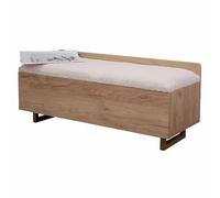 Banc de Chaussures de Rangement, Organisateur à la Hauteur, Cadre en Bois Massif + Coussin en Laine d'agneau Blanc - adapté à l'entrée, au Salon, à la Chambre, à Garder Les Chaussures Bien rangées