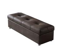 Banc De Chevet avec Couvercle À Fermeture Douce, Grand Pouf Rectangulaire De Rangement Banc avec Rembourrage Épais Et Pieds Métalliques, Coffre À Couvertures(Coffee Brown,120cm)