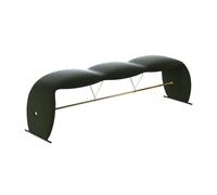 Banc de chevet moderne vert pour chambre à coucher, tabouret à chaussures d'entrée polyvalent et table de salon - Fourrure d'île Slish pour décoration de canapé et de lit