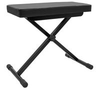 Banc de clavier en X Simili cuir noir BoomToneDJ ST-1 Hauteur réglable de 48 à 60cm Banquette pour piano pliable. Très confortable. Assise 510 x 250 mm.