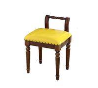Banc de coiffeuse en cuir jaune avec dossier, tabouret de maquillage et de coiffeuse, repose-pieds élégant pour salon et chambre à coucher, tabouret de jardin polyvalent