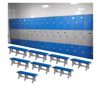 Banc de coiffeuse imperméable avec lattes en plastique ABS pour salle de sport, salle de bain, vestiaire