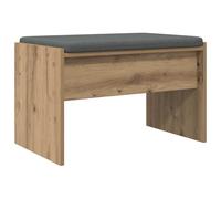 Banc de couloir avec coussin en chêne Artisan 63 x 38 x 40 cm, banc rembourré pour couloir et entrée, banc en bois robuste avec coussin confortable, idéal comme banc de garde-robe et meuble d'entrée