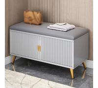 Banc de couloir avec rangement caché, coussin d'assise rembourré et 2 tiroirs Meuble de rangement élégant pour chaussures et accessoires
