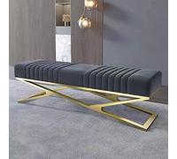 Banc de couloir, base en métal avec pieds en forme de X, capacité de poids de 150 kg, peut être utilisé comme banc d'entrée, banc de siège de fenêtre pour une variété d'espaces (gris foncé, 100 cm)