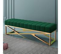 Banc de couloir, base en métal avec pieds en forme de X, capacité de poids de 150 kg, peut être utilisé comme banc d'entrée, banc de siège de fenêtre pour une variété d'espaces (vert émeraude, 100 cm)