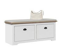 Banc de couloir BODO blanc et marron 114x40x45 cm Marron G