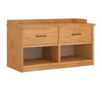 Banc de Couloir en Bois Massif Pin avec Rangement, Finition Acacia, | Assise confortable, rangement spacieux, pin massif stable, finition acacia, vernis UV, fixation murale incluse, entrée bien