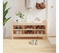Banc de couloir en pin massif 110 x 40 x 60 cm avec beaucoup d'espace de rangement et assise stable pour couloir, entrée, entrée et salon