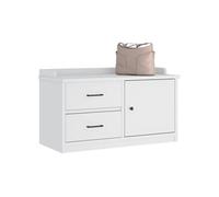 vidaXL Banc de Couloir SANDNES Blanc 87x40x50 cm Bois de pin Massif, Banc, Banc d'entrée, Banc à Chaussures, Banc de Couloir, siège de Couloir