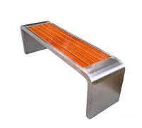 Banc De Cour, Banc Sans Dossier, Banc Extérieur En Acier Inoxydable, Banc En Métal Résistant Aux Intempéries, Adapté Aux Jardins, Patios, Porches, Entrées, Parcs(Style B,120cm/47.2in)