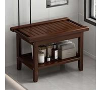Banc de douche en bambou avec étagère et poignées, repose-pieds polyvalent pour intérieur et extérieur, tabouret pour salle de bain, terrasse