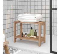 Banc de douche en bois de teck, 60 x 30 x 45 cm, meuble de salle de bain en bois massif, résistant à l'eau, solution de rangement élégante pour baignoire, spa et décoration d'intérieur