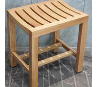 Banc de douche en teck avec siège imperméable 42 x 28 x 43 cm