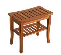 Banc de douche en teck, tabouret de bain avec étagère de rangement, siège en bois pour salle de bain, meubles de douche spa durables et élégants