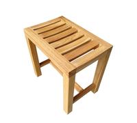 Banc de douche imperméable en bois de teck - Tabouret de salle de bain antidérapant pour la maison et le spa