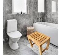 Banc de douche imperméable en teck, tabouret de salle de bain robuste pour une assise confortable, idéal pour le spa et la maison
