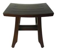 Banc de douche ou d'ext rieur compact et curviligne en teck, finition marron