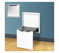 Banc de douche pliable à fixation murale et tabouret d'entrée pour personnes âgées et handicapées, élégant tabouret à langer blanc parfait pour le couloir et la salle de bain