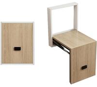Banc de douche pliable en bois massif - Tabouret de salle de bain peu encombrant, chaise murale pour entrée, siège pliable polyvalent pour la maison et la douche (lot de 2)