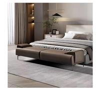 Banc de fenêtre Ottoman rembourré - Tabouret rembourré de bout de lit for le maquillage et la chambre à coucher, repose-pieds en cuir avec accoudoirs Bancs de bout de lit(Coffee,180*45*45cm)