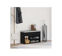vidaXL Banc de hall en bois noir chêne 60x30x45 cm