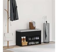vidaXL Banc de hall en bois noir chêne 60x30x45 cm