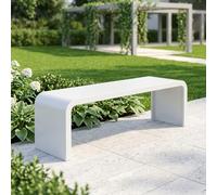 Banc de Jardin 100/120/150/180 cm, Banc en Acier Galvanisé Résistant aux Intempéries, Solide Banquette d'Extérieur 3-4 Places Capacité 500 kg pour Terrasse, Parc, Balcon, Pergola(Blanc,47.2in/120cm)