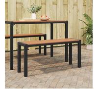 Banc de jardin 100 cm en acier et WPC marron et noir