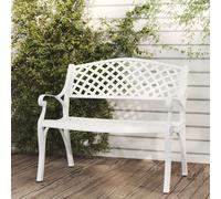 VidaXL Banc de jardin 102 cm Aluminium coulé Blanc