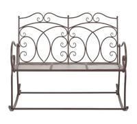 Banc de Jardin 104 cm Fer Marron que | Fer forgé,siège à bascule large,style ancien,utilisation extérieure,porche,cour,terrasse,110 kg par siège