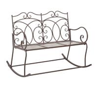 Banc de jardin en fer forgé marron antique - VIDAXL - 104 x 83 x 89 cm - Siège à bascule large
