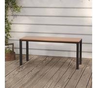 Banc de Jardin 110 cm Acier et WPC Noir Meuble Extérieur Patio Terrasse vidaXL