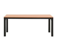 Banc de jardin 110 cm marron et noir acier WPC | Résistant aux agents atmosphériques, max 110 kg, assemblage requis, pour terrasse