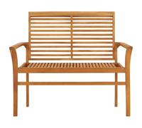 Banc de Jardin 112 cm en Bois de Teck Solide | Teck massif, finition chaude, ponçage fin, patio, terrasse, étang, campagne, à assembler