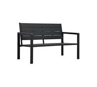 Banc de jardin 120 cm PEHD Noir Aspect de bois