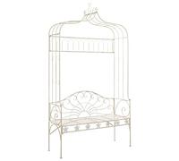 vidaXL Banc de jardin 122 cm Fer blanc antique
