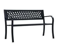 Banc de Jardin 125 cm Acier Noir Patio Terrasse Extérieur Arrière-cour vidaXL