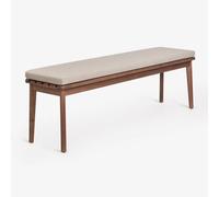 Banc De Jardin 160 Cm En Bois D'acacia Et Tissu Kaela Brun Acacia Foncé