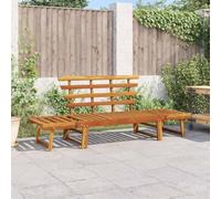 Banc de jardin 2 en 1 190 cm en bois d'acacia massif avec panneaux latéraux | Dossier réglable avec revêtement à l'huile résistant aux intempéries pour terrasse et jardin