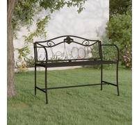 Vidaxl Banc De Jardin 2 Places 104 Cm Noir Acier Noir