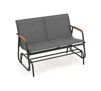 Banc De Jardin 2 Places 74 X 115 X 84 Cm Balancement Fluide Et Confort Optimal Style Contemporain En Métal Bois De Teck Helloshop26 20_0010585 Multicolore